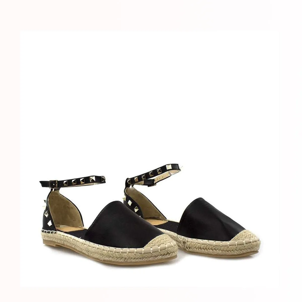 KAMILA Ankle Strap Studded Espadrille