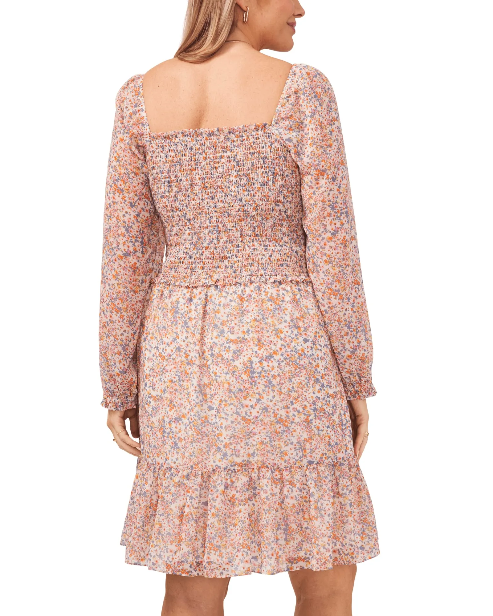 Kari Square Neck Smocked Dress | SWEET BLOOMS-151
