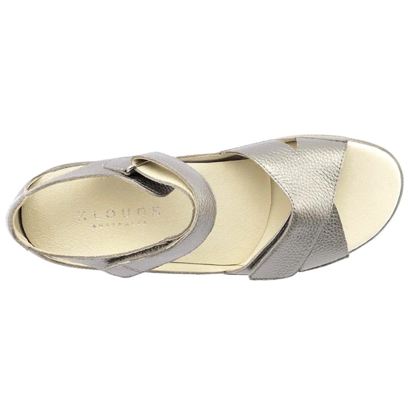 Klouds Tasha Sandal Leather Pebbled Metallic