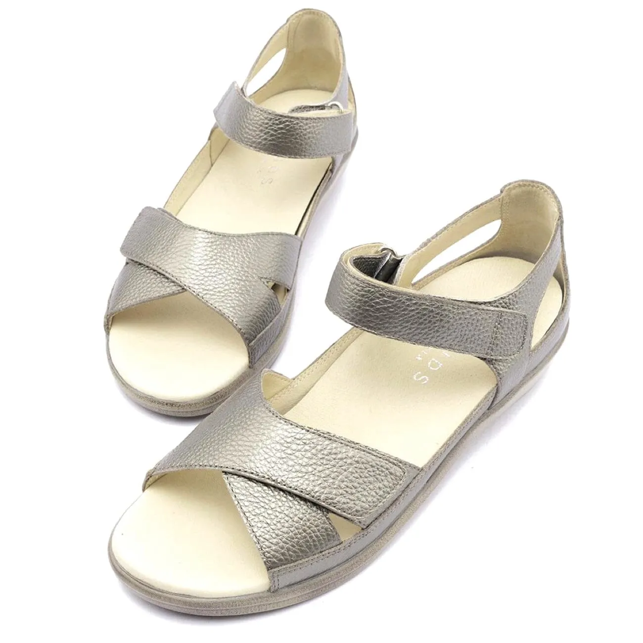 Klouds Tasha Sandal Leather Pebbled Metallic