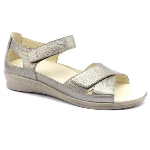 Klouds Tasha Sandal Leather Pebbled Metallic