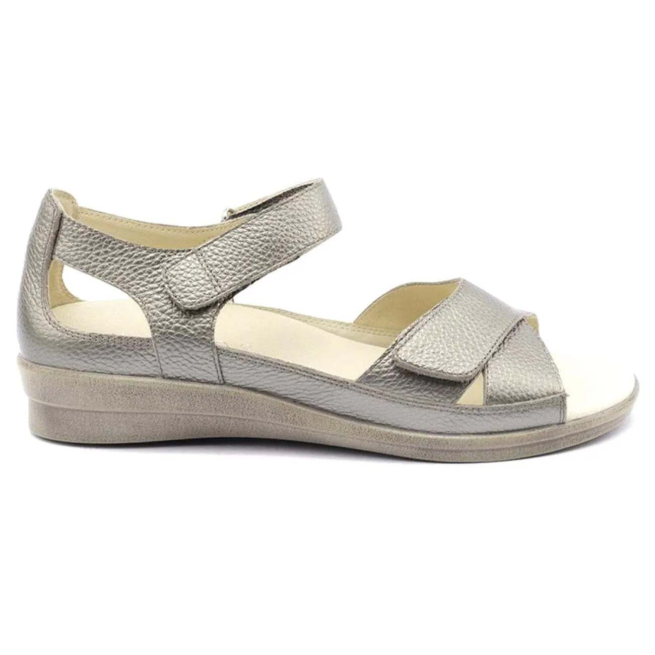 Klouds Tasha Sandal Leather Pebbled Metallic