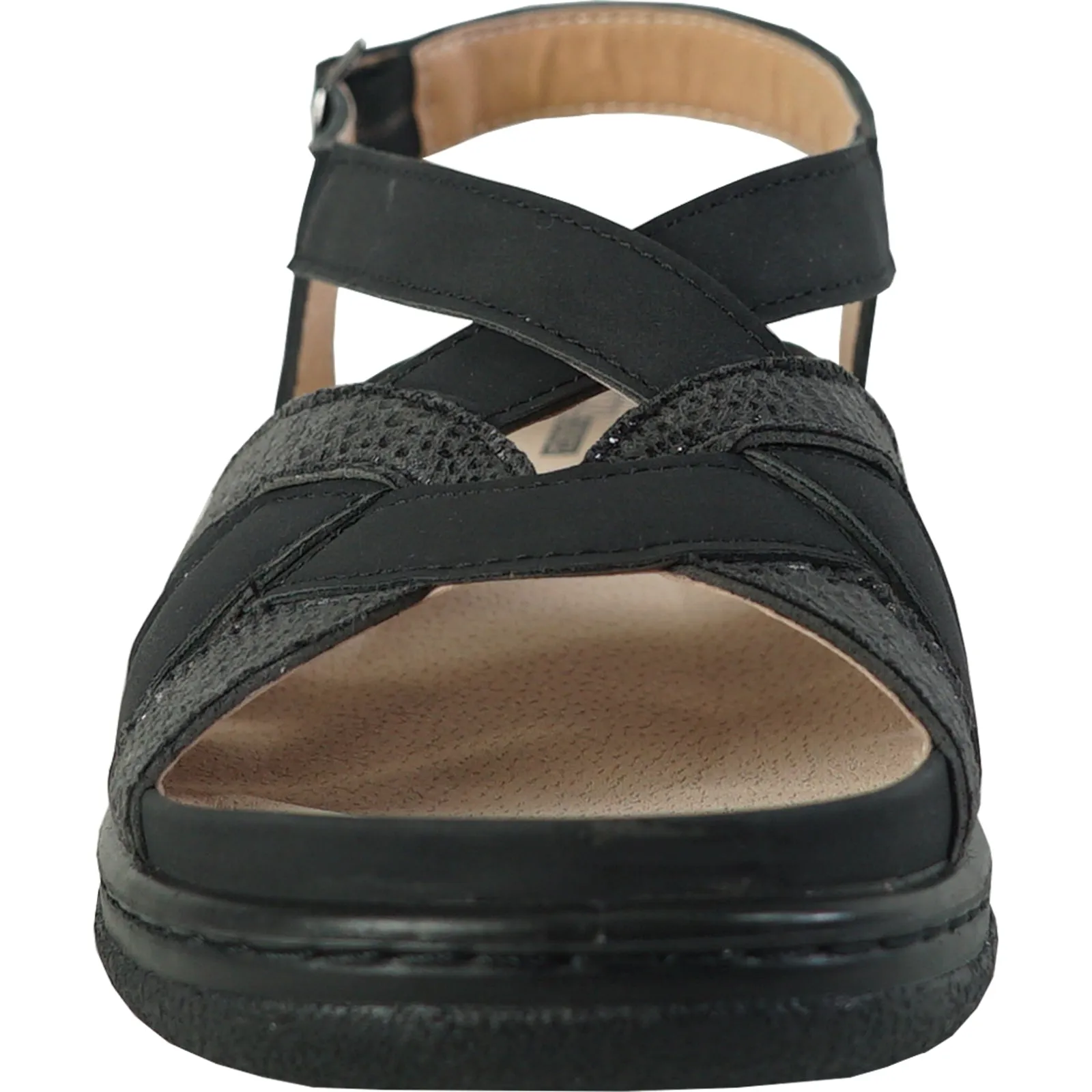 KOZI Women Comfort Casual Sandal OY3130 Wedge Sandal Black – Replaceable Orthopedic Footbed
