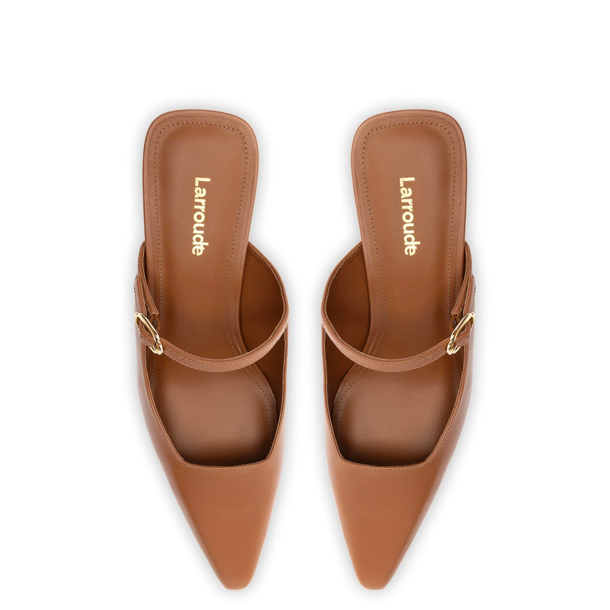 Larroude Ines Mule In Caramel Leather
