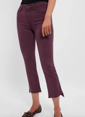 MOTHER The Insider Crop Step Fray Mauve Wine