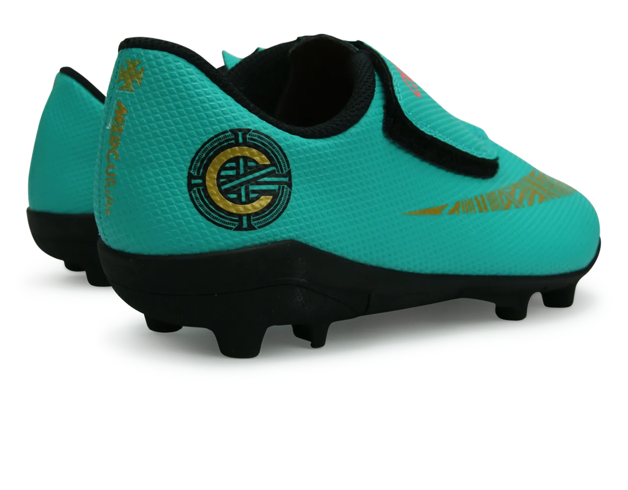 Nike Kids Mercurial Vapor 12 Club PS CR7 FG/MG Clear Jade/Black/Hyper Turquoise