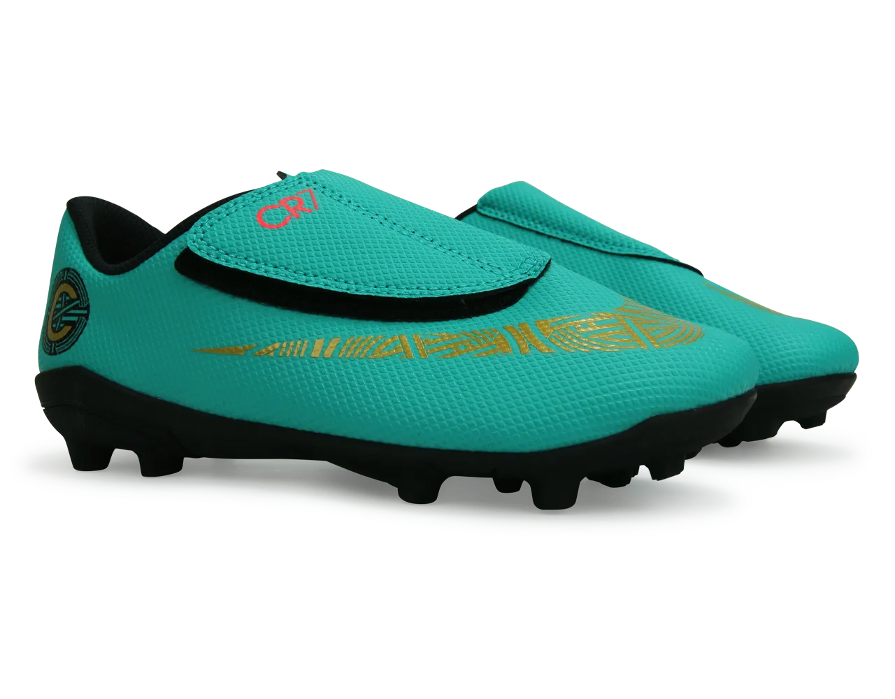 Nike Kids Mercurial Vapor 12 Club PS CR7 FG/MG Clear Jade/Black/Hyper Turquoise
