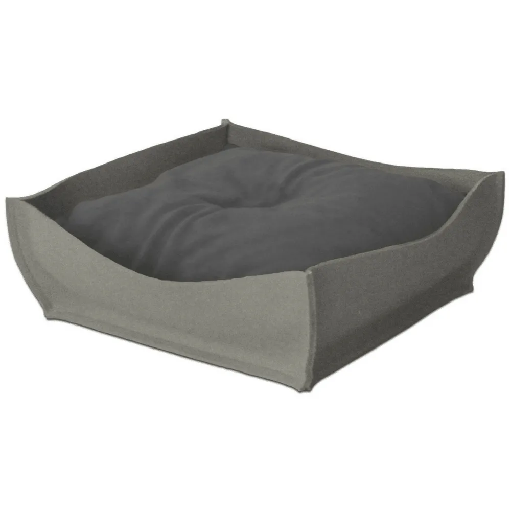 Orthopedic Pet Bed By Pet Interiors - Grey Felt Bowl