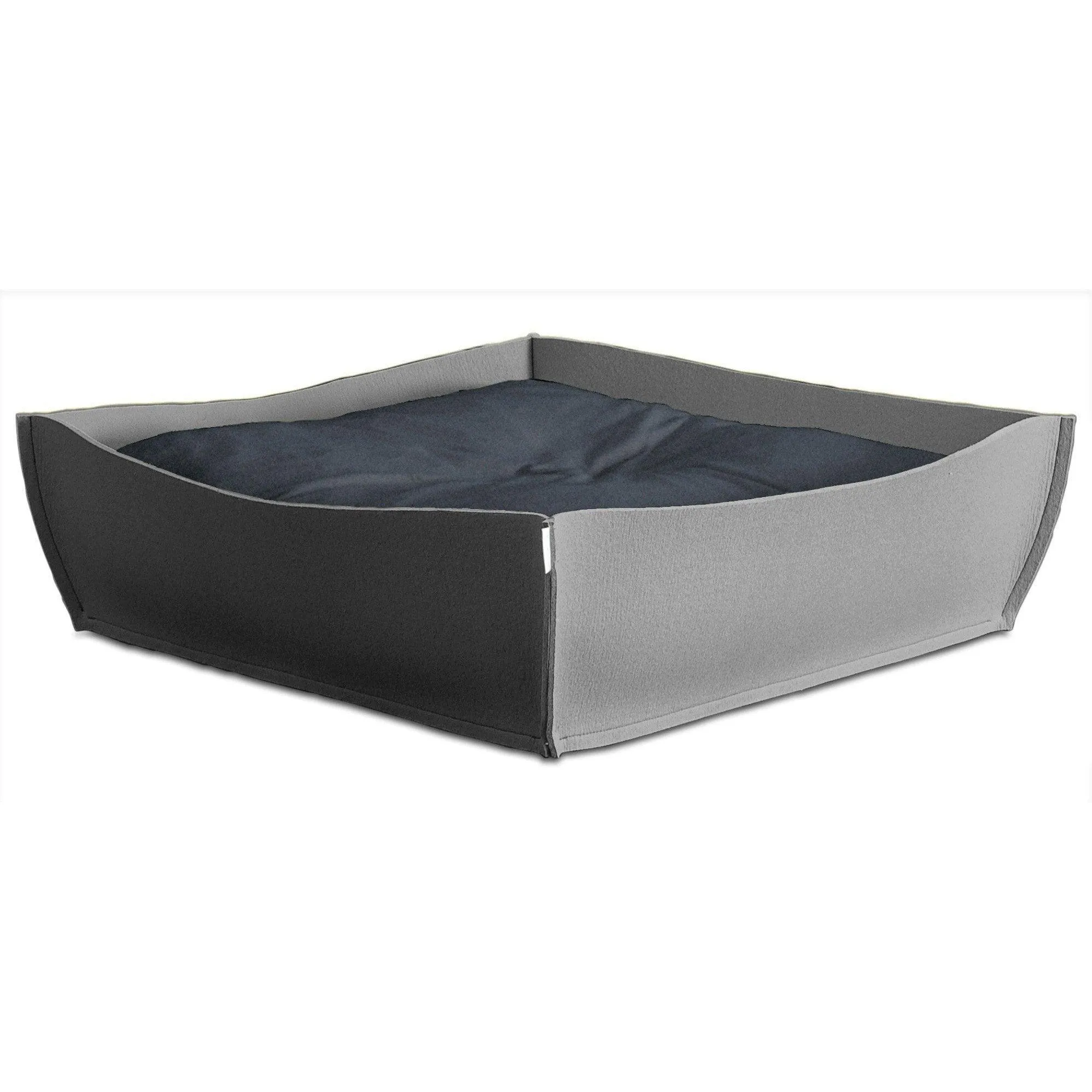 Orthopedic Pet Bed By Pet Interiors - Grey Felt Bowl