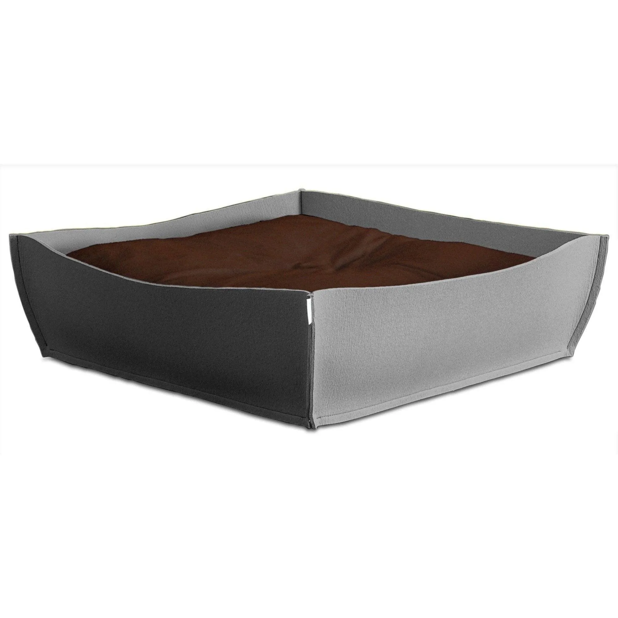 Orthopedic Pet Bed By Pet Interiors - Grey Felt Bowl