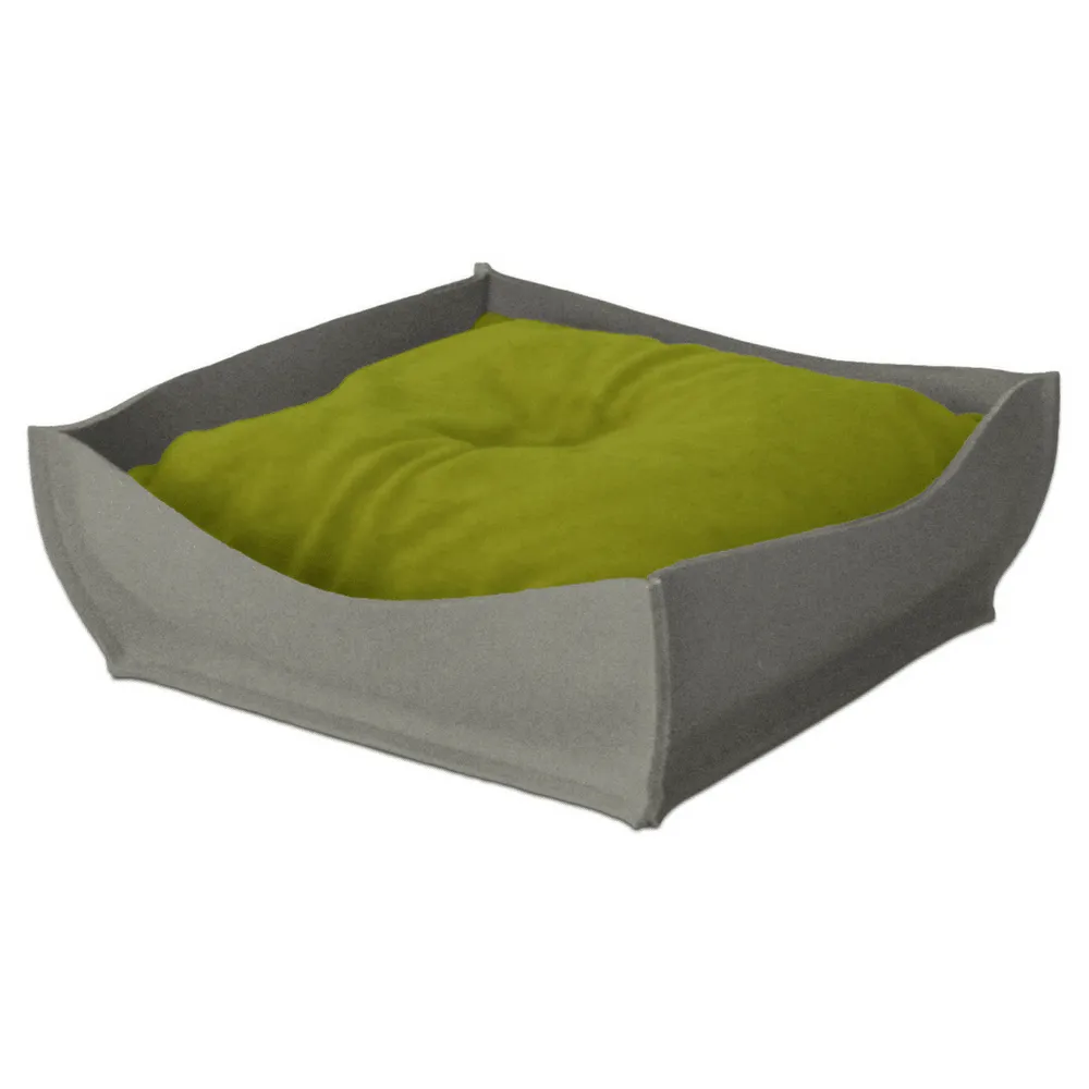 Orthopedic Pet Bed By Pet Interiors - Grey Felt Bowl