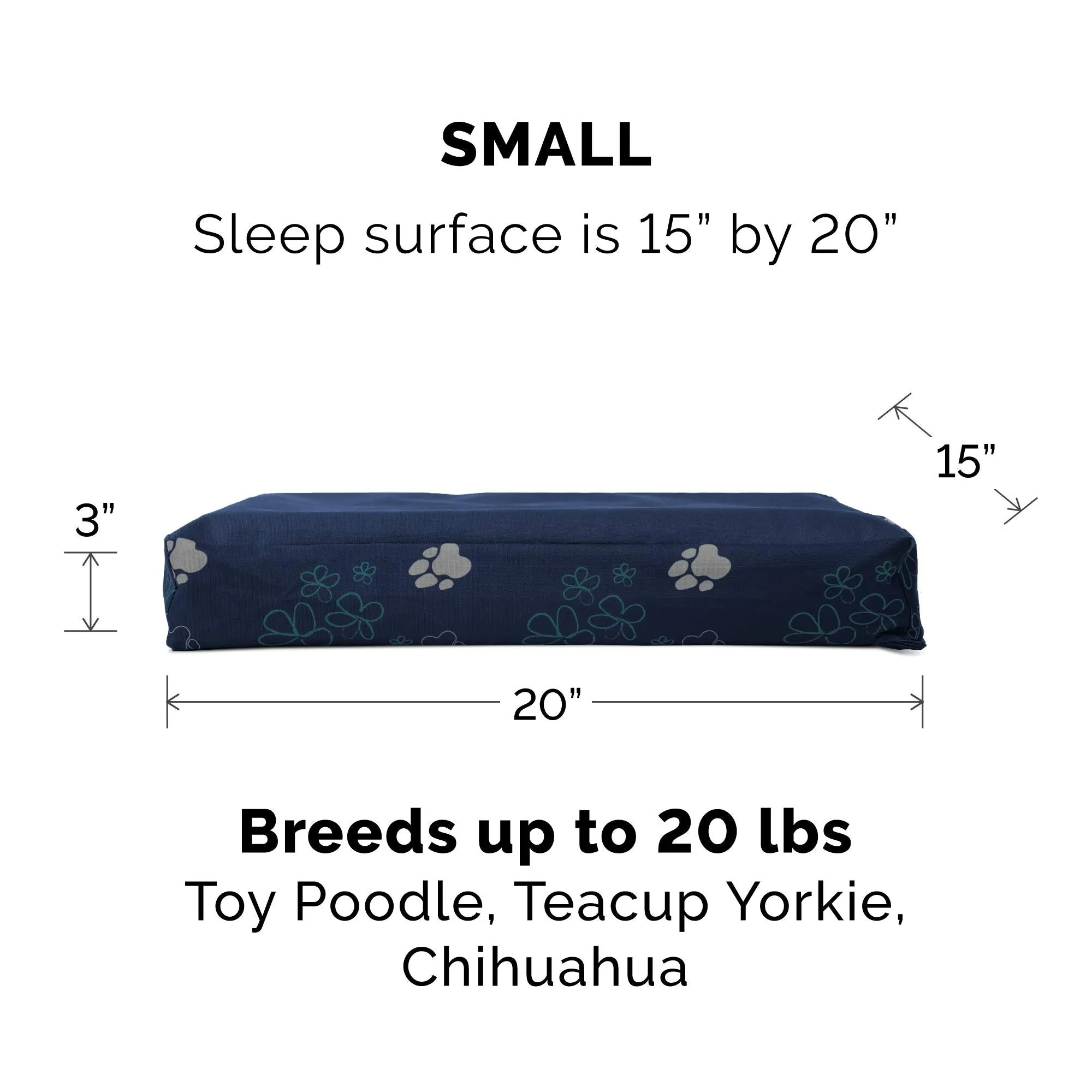 Orthopedic Rectangular Mattress Dog Bed - Lapis Blue