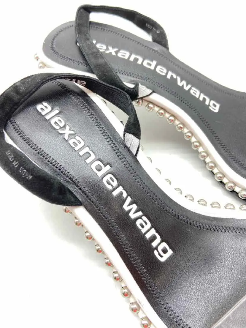Pre-Owned Alexander Wang Clear Size 38 Studded Slingback Sandals