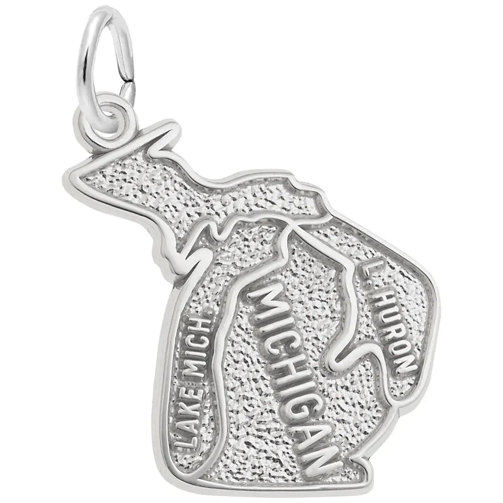 Rembrandt Charms - Michigan Map Charm - 2975