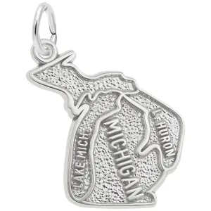 Rembrandt Charms - Michigan Map Charm - 2975