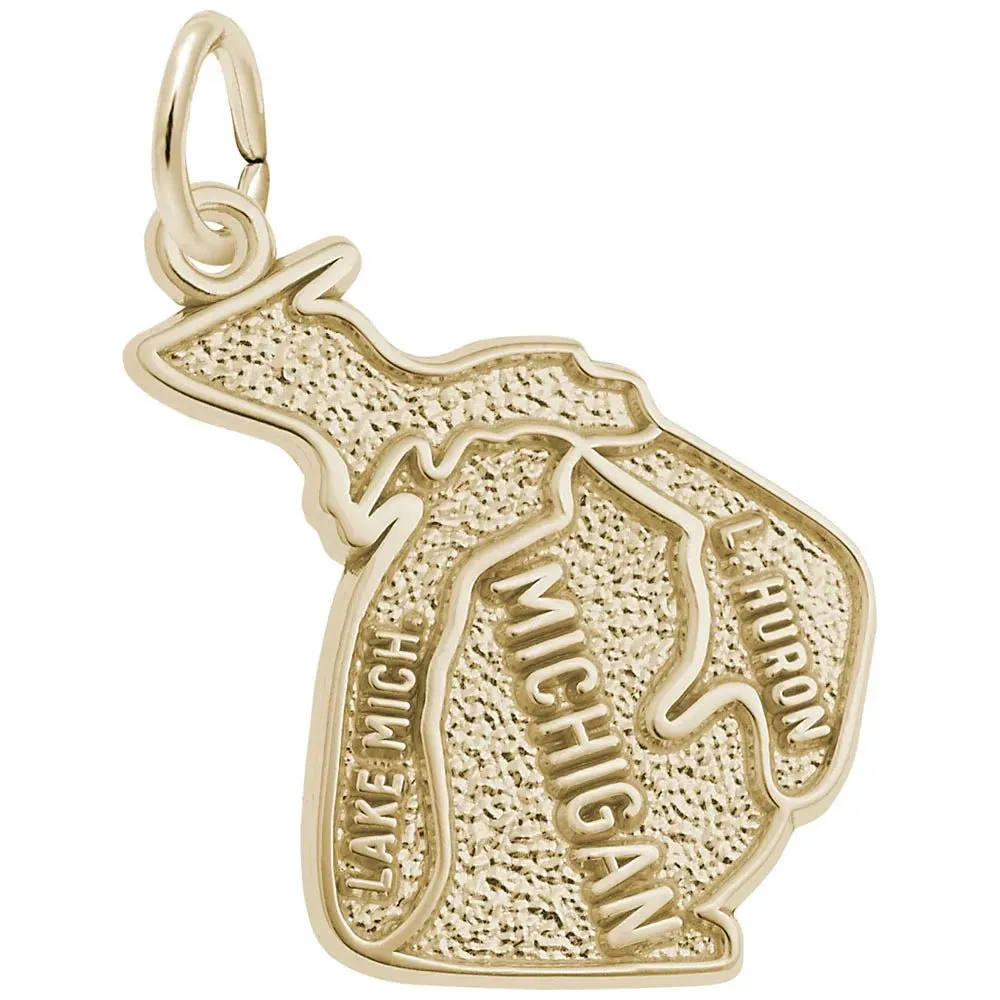Rembrandt Charms - Michigan Map Charm - 2975