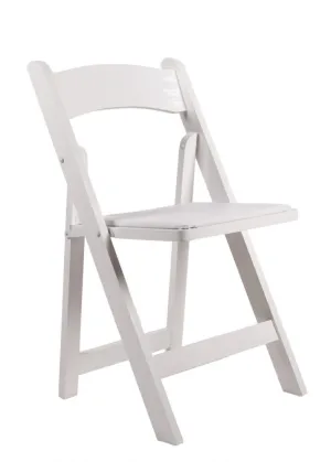 Resin White Padded Folding Chair