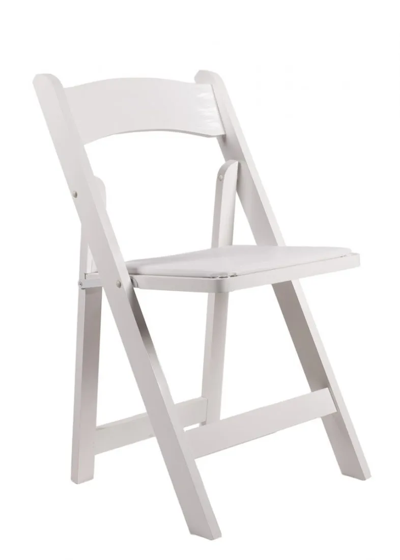 Resin White Padded Folding Chair