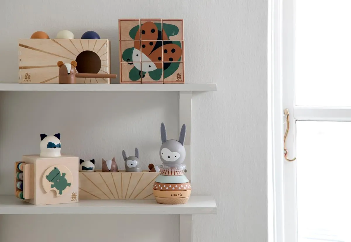 Sebra, Wooden Activity Cube, Woodland