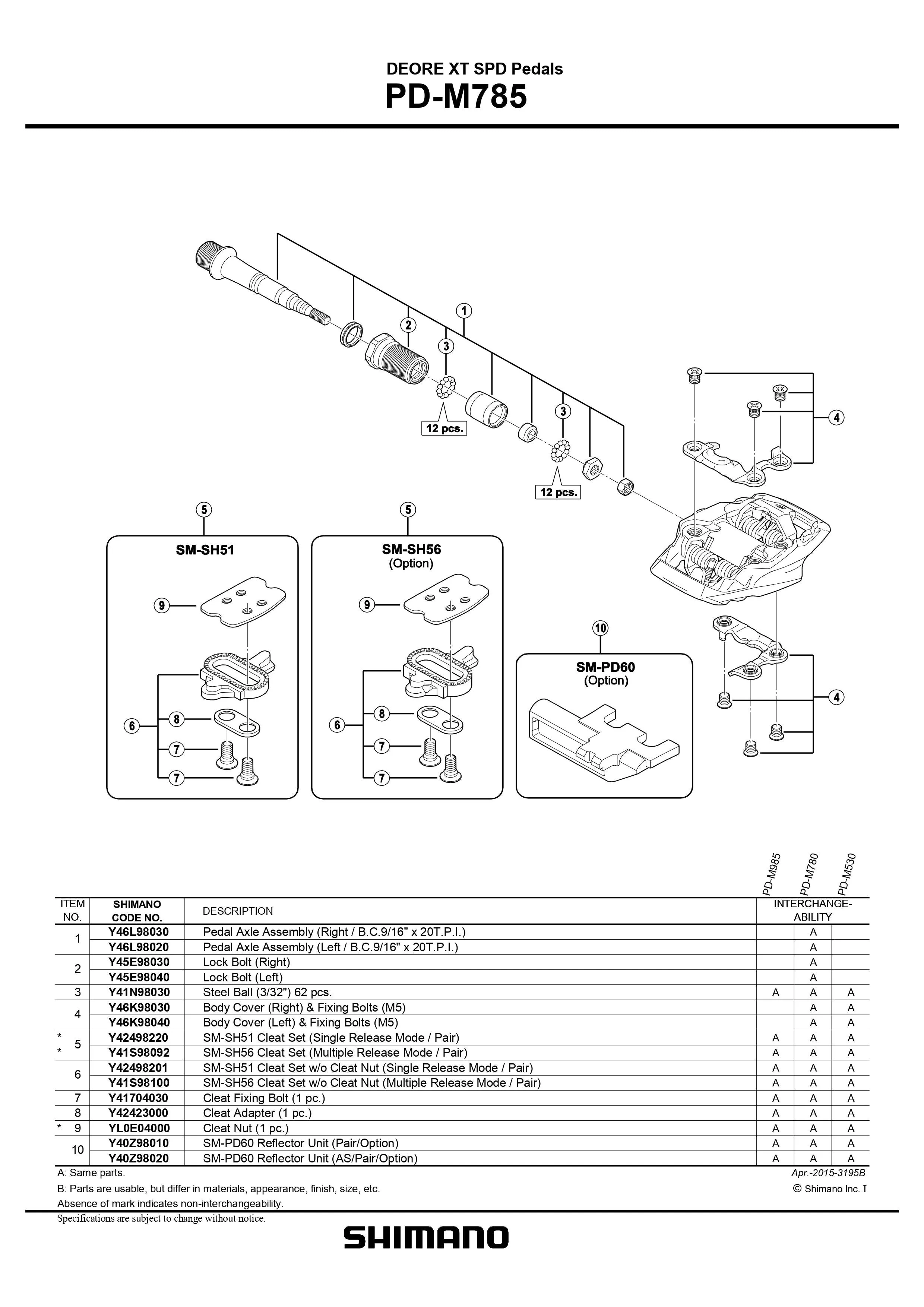 SHIMANO SM-SH51 Extra Long Cleat Fixing Screw 12.5mm Pair 4-Pack - Y46X98010