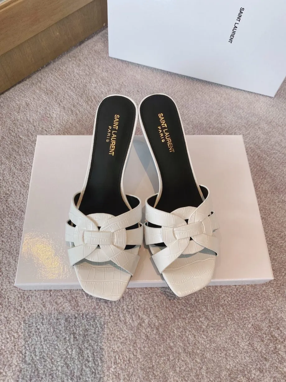 SLY Women's Tribute Heeled Mules White For Women