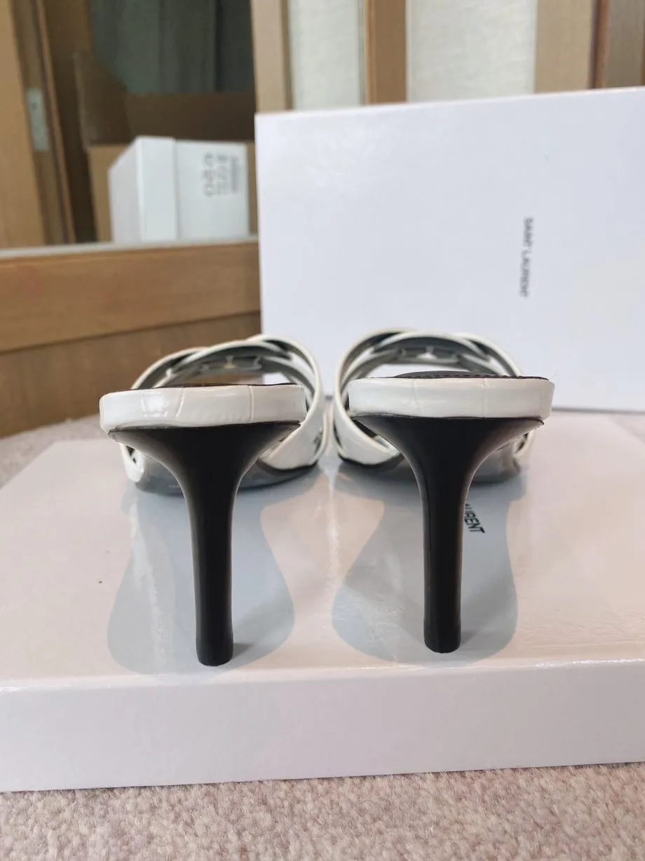 SLY Women's Tribute Heeled Mules White For Women