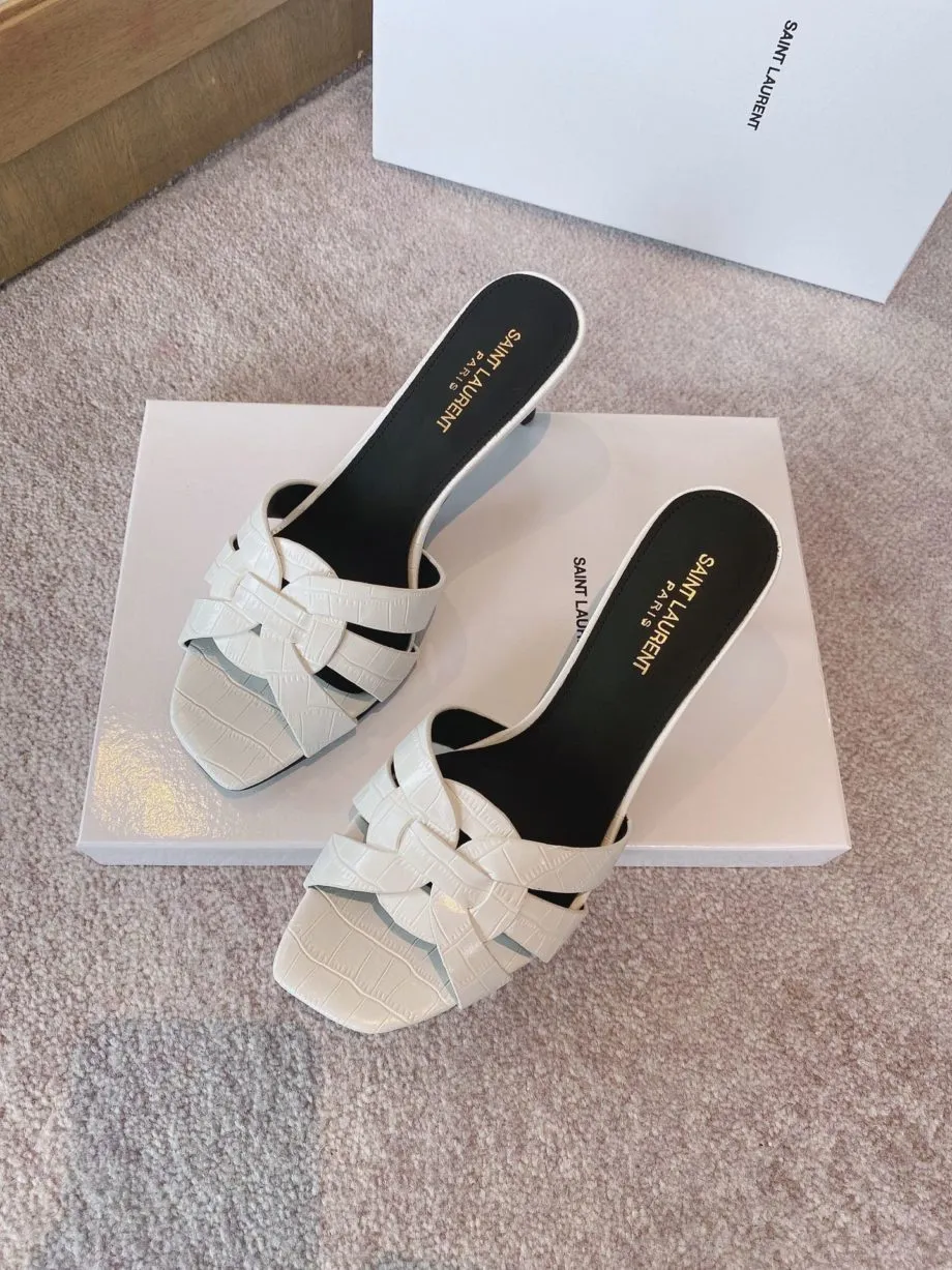SLY Women's Tribute Heeled Mules White For Women