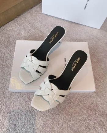 SLY Women's Tribute Heeled Mules White For Women
