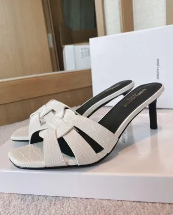 SLY Women's Tribute Heeled Mules White For Women