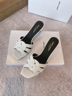 SLY Women's Tribute Heeled Mules White For Women