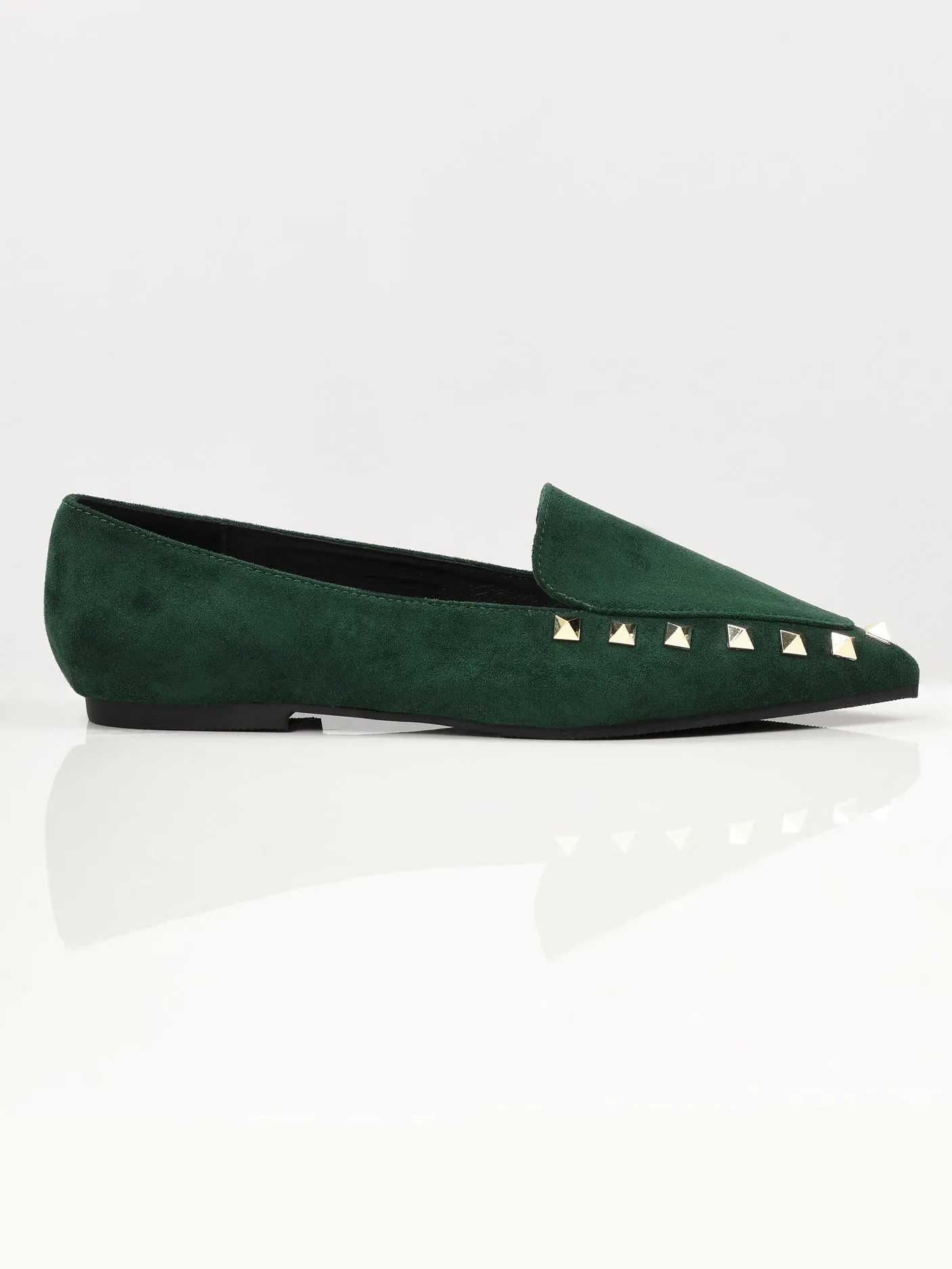 Studded Suede Shoes - Green