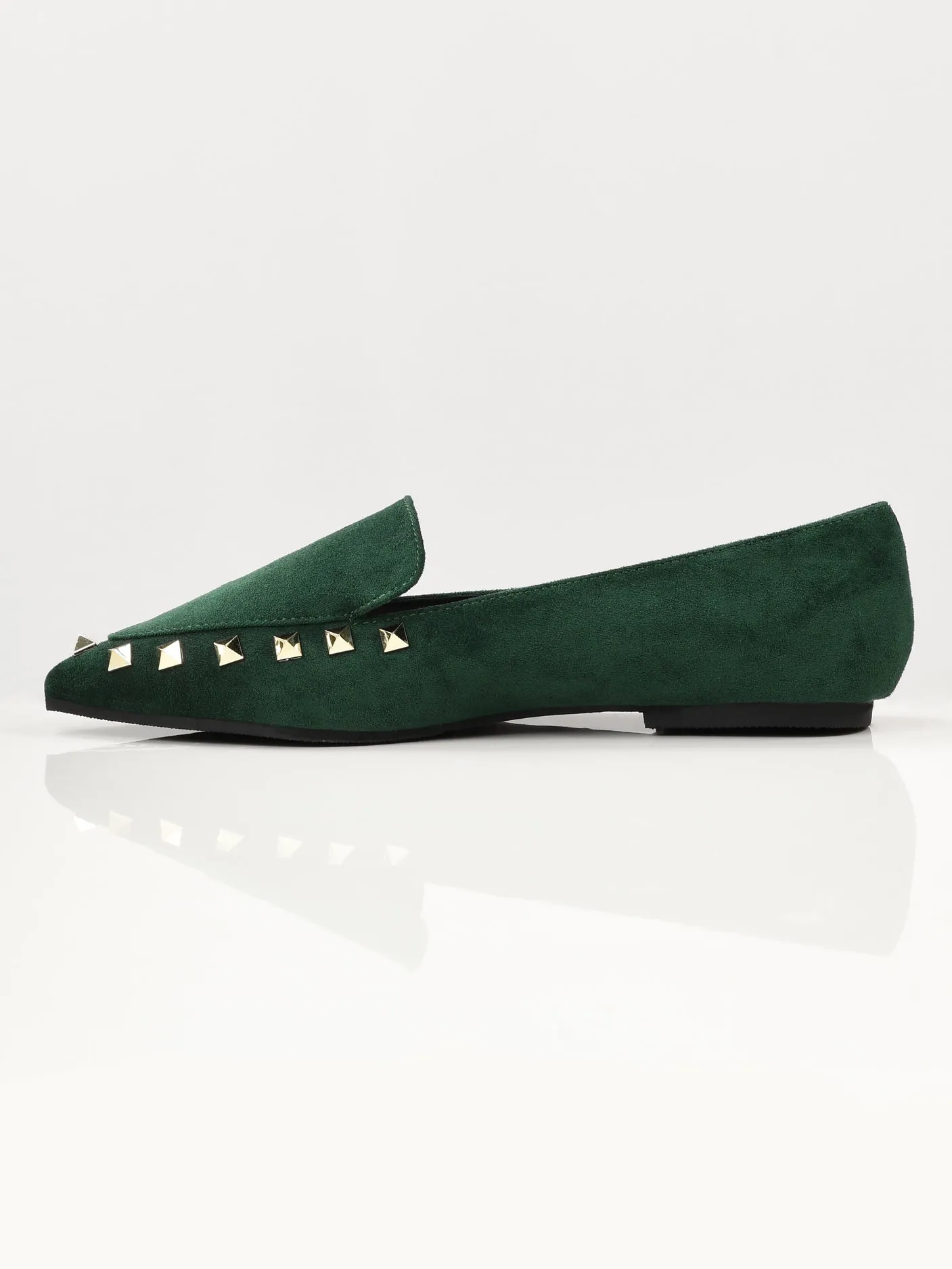 Studded Suede Shoes - Green