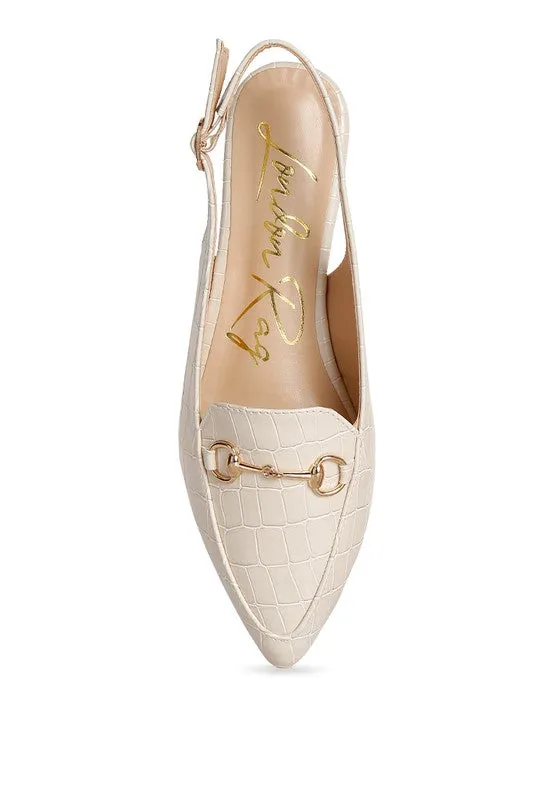 Temptation Croc Slingback Flat Sandals