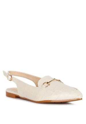 Temptation Croc Slingback Flat Sandals