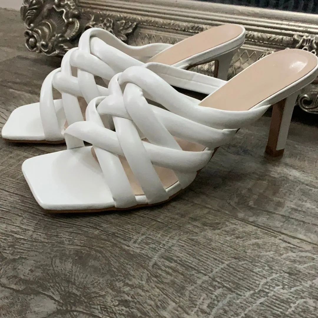Top Staka Strappy Weaved High Heel Mule