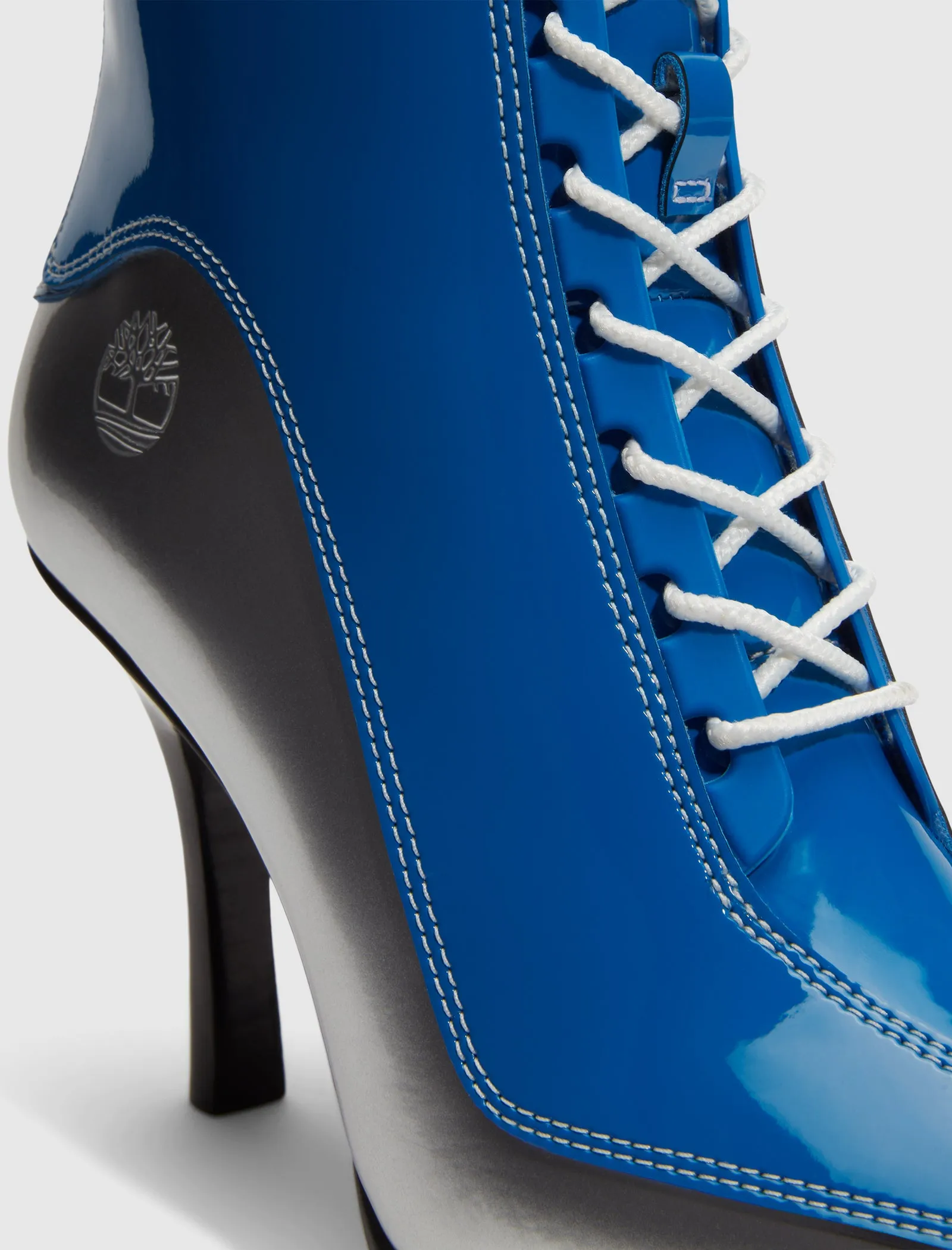 VENEDA CARTER 14-INCH LACE WITH ZIP BOOT "SILVER/BLUE"