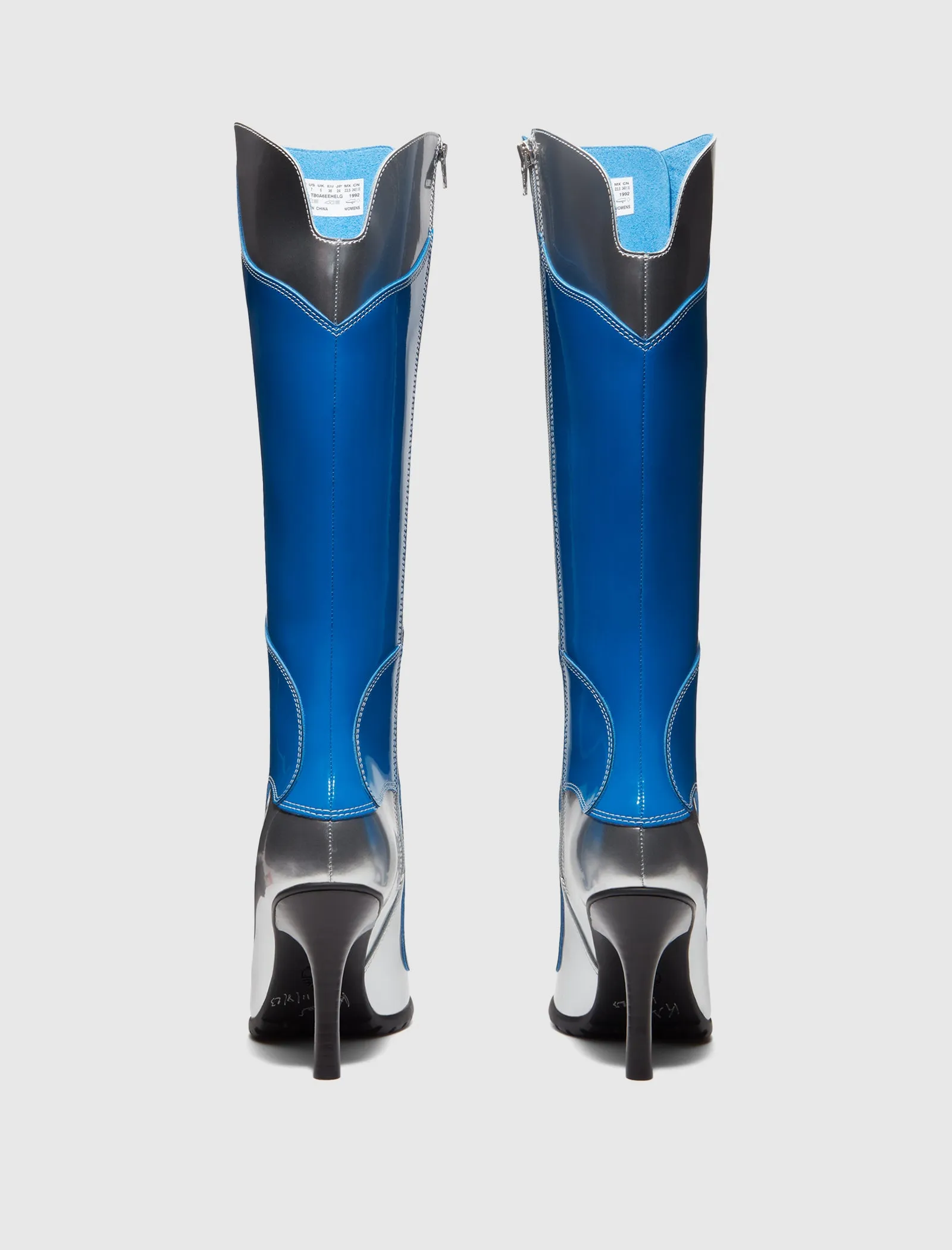 VENEDA CARTER 14-INCH LACE WITH ZIP BOOT "SILVER/BLUE"