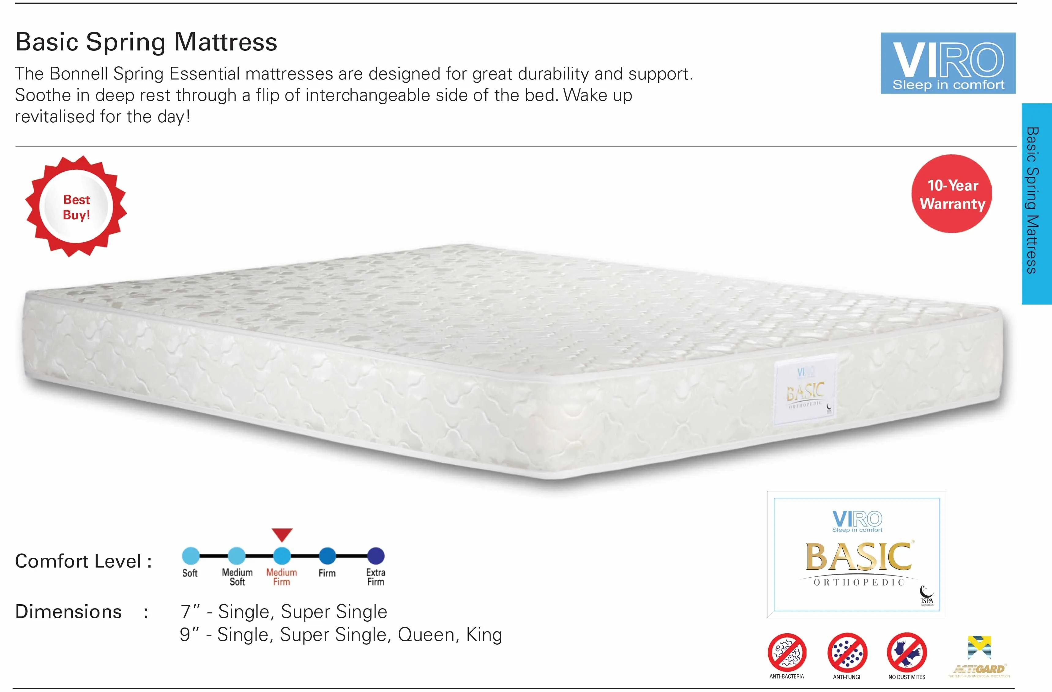 Viro Basic Orthopedic Spring Mattress