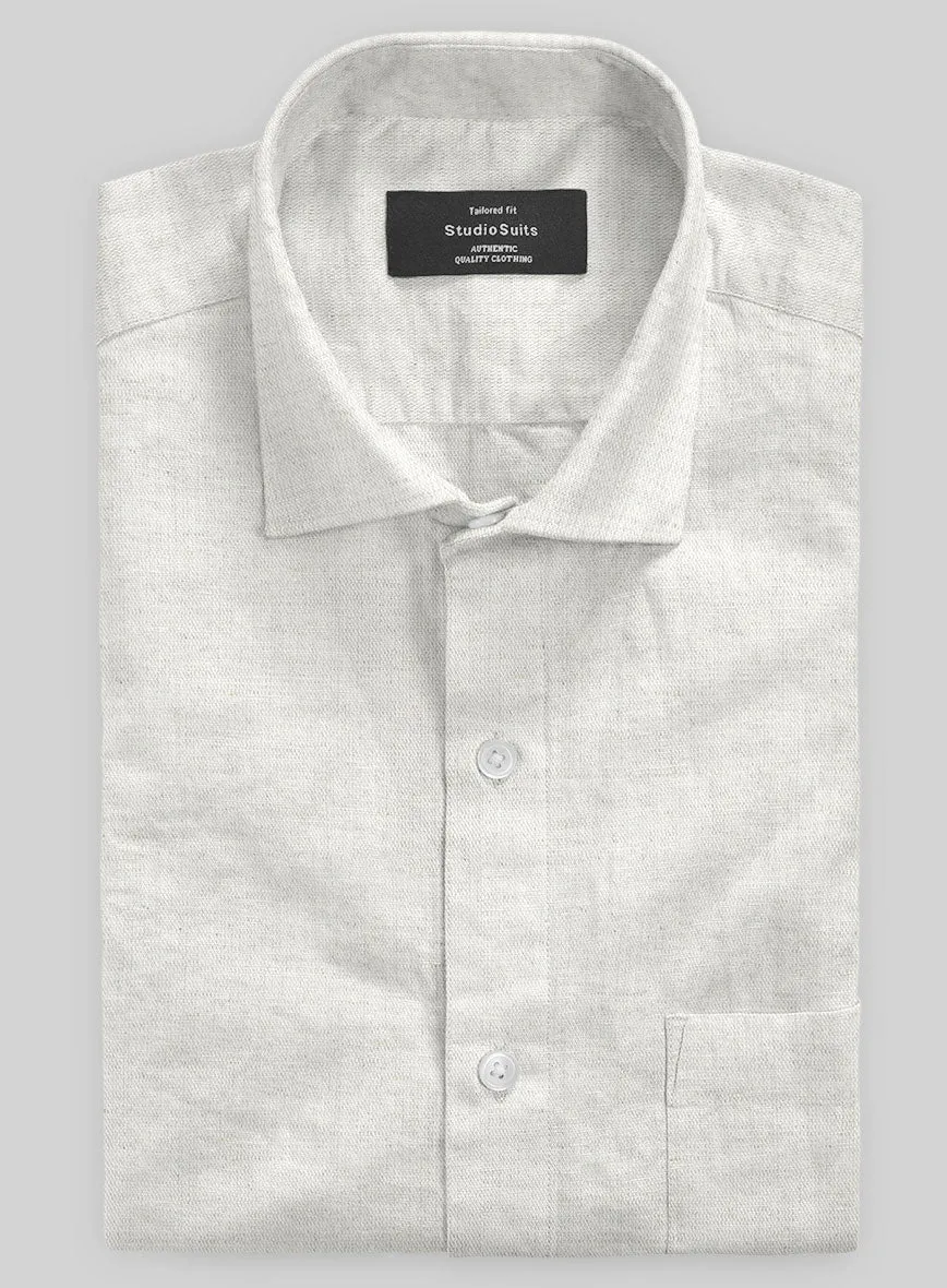 Washed Barn Beige Cotton Linen Shirt