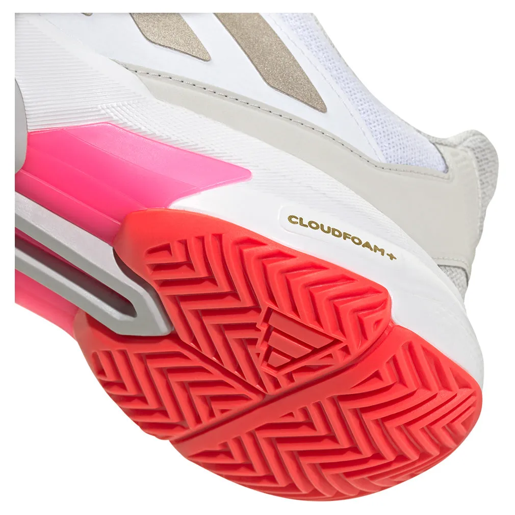 Women`s CourtJam Control 3 Tennis Shoes White and Lucid Red