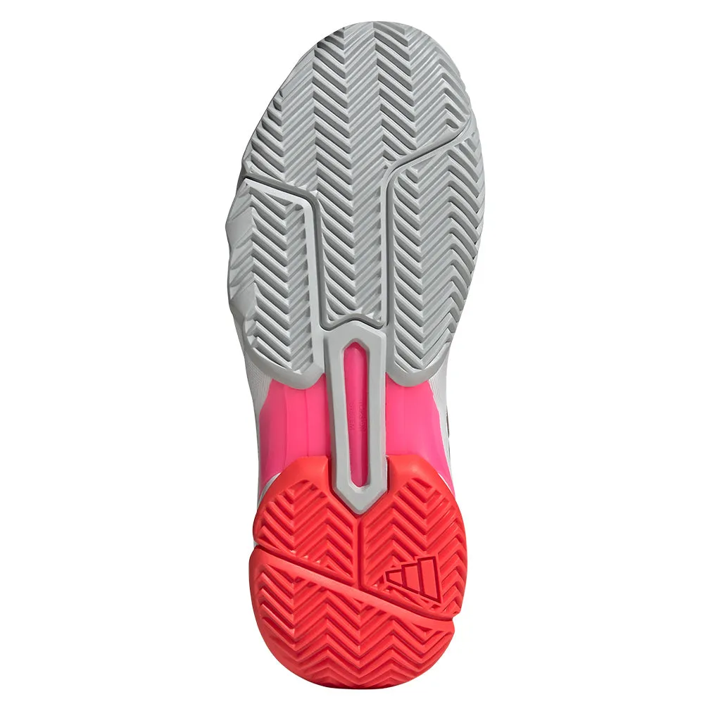 Women`s CourtJam Control 3 Tennis Shoes White and Lucid Red